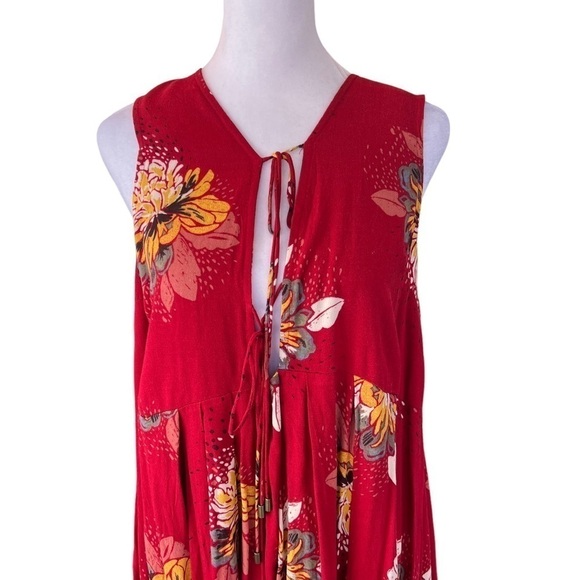 Free People Free - Lovely Day Printed Tunic Mini Floral Dress Sz S - Picture 5 of 11